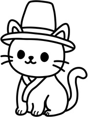 한복입은 고양이 드로잉