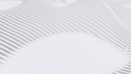Abstract Curved Shapes. White Circular Background.