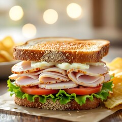 Turkey sandwich with chips