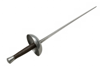 Fencing foil isolating on transparent background, preparing for sport competition and dueling with precision