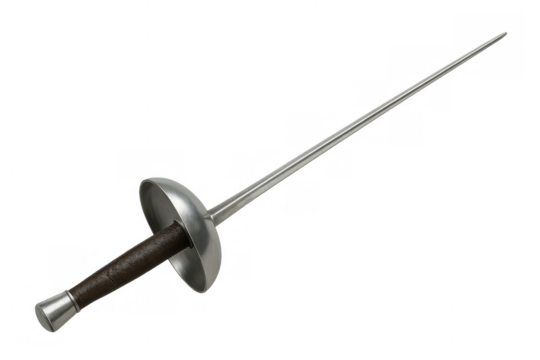 Fencing foil isolating on transparent background, preparing for sport competition and dueling with precision