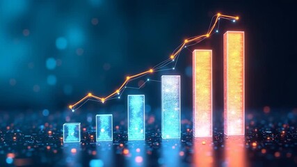A compelling visual capturing critical digital disruption statistics through attractive bar graphs and icons, featuring ample room for copy to elaborate on key data stories. - Powered by Adobe