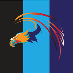 eagle with flag of united states