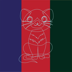 red cat with a heart