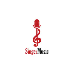 Singer Music Logo Vector Simple
