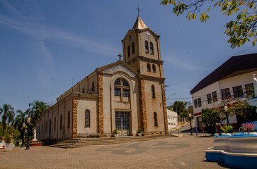 Obraz premium Facade of the Maria Estrela da Evangelização Parish, Santa Olimpia neighborhood, Piracicaba