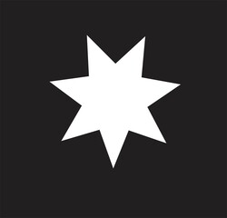 White star on black