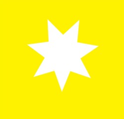 White star on yellow