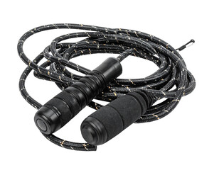 Black headphones with cable isolated on transparent background