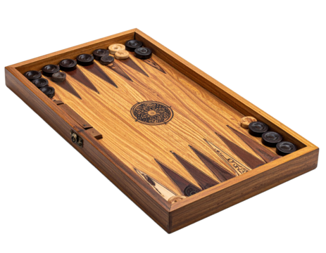 Backgammon board isolated on transparent background for game design
