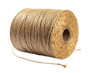 Coiled rope spool isolated on transparent background