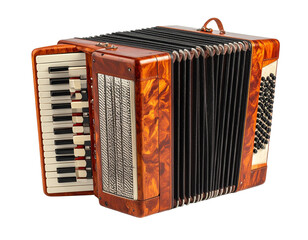 Detailed illustration of a classic accordion instrument isolated on transparent background