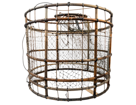 Detailed 3 d render of a cylindrical cage isolated on transparent background