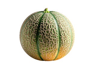 Fresh cantaloupe fruit on transparent background studio shot
