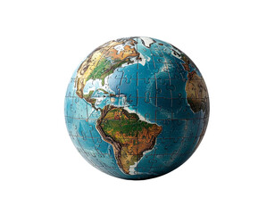 Globe illustration with shadow isolated on transparent background
