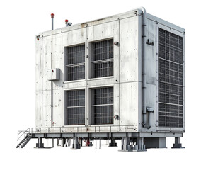 Industrial air conditioning unit isolated on transparent background