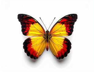 Obraz premium Beautiful Bright Butterfly on White Background
