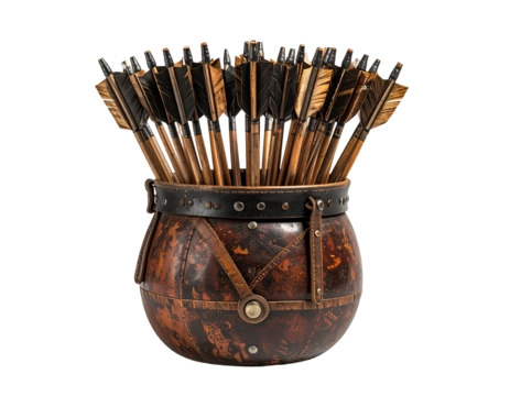 Makeup brush holder with brushes isolated on transparent background