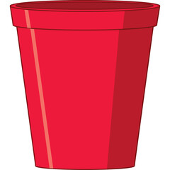 Simple Red Ceramic Pot with Transparent Background Ideal for Plants and Decorations