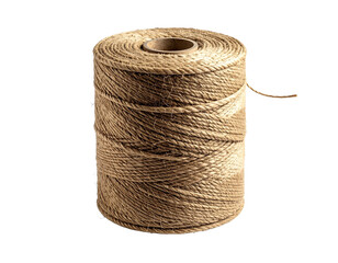 Spool of natural fiber twine isolated on transparent background