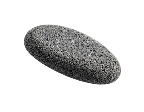 Smooth gray stone isolated on transparent background