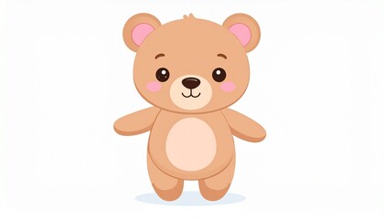 Vector of cute baby bear cartoon on white 