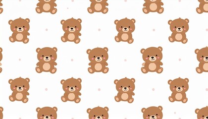Vector of cute baby bear cartoon on white 
