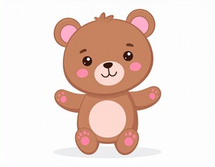 Obraz premium Vector of cute baby bear cartoon on white 