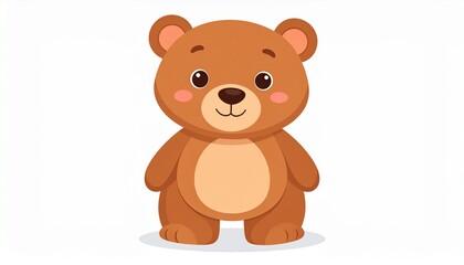 Obraz premium Vector of cute baby bear cartoon on white 