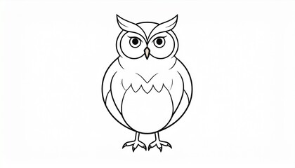 Fototapeta premium Owl illustration on White Background 