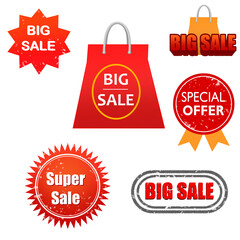 set of sale big sale labels symbols png file
