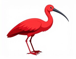 illustration of a Ibis bird on white