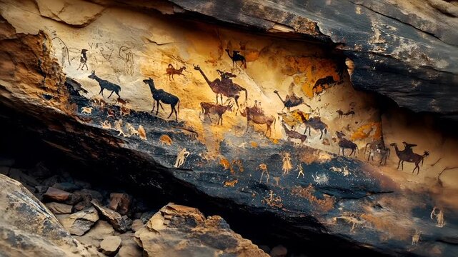 acoma cave paintings video stock lifestyle.