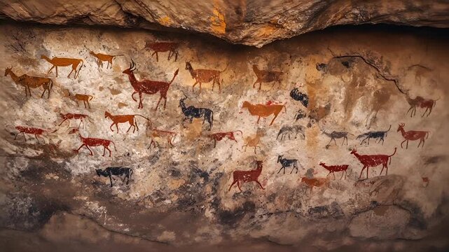 acoma cave painting video stock lifestyle.