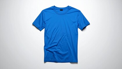 Naklejka premium blue color t-shirt mockup white background