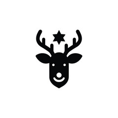 Festive Reindeer Silhouette with Star for Christmas Celebration