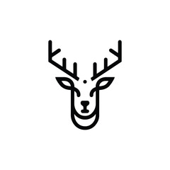 Elegant Stag Head Line Art Logo Design