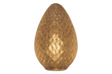 Golden textured egg with diamond pattern, mythical creature's future, isolated on transparent background