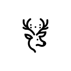 Minimalist Deer Head Icon Design for Wildlife Concepts