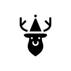 Whimsical Reindeer in Holiday Hat A Playful Festive