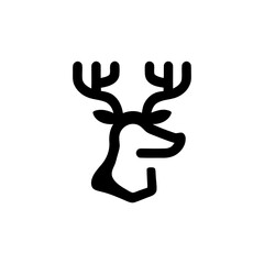 Obraz premium Minimalist Deer Head Logo Vector Silhouette for Design