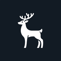 Elegant Deer Silhouette Emblem Vector Illustration