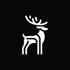 Geometric Deer Monogram Illustration for Elegant Branding