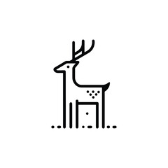 Stylized Linear Deer Illustration in Minimalist Design