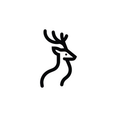 Obraz premium Minimalist Deer Head Vector Illustration in Elegant Outline