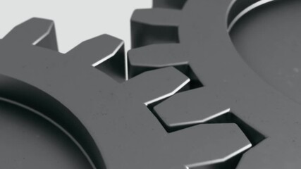 Interlocking Metal Gears Rotating, 3d animation
