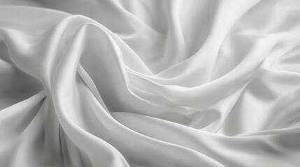 Obraz premium Elegant white silk fabric with soft folds and smooth texture creates a luxurious background