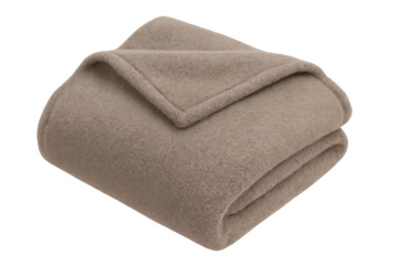 Folded beige fleece blanket providing comfort and warmth