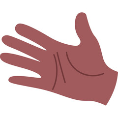 Single Human Hand Open Palm Gesture Symbolizing Openness Support Or Asking For Help In A Simple Flat Design With A Transparent Background And Maroon Color