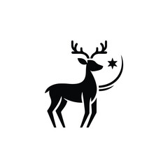Elegant Reindeer Silhouette with Celestial Star for Christmas